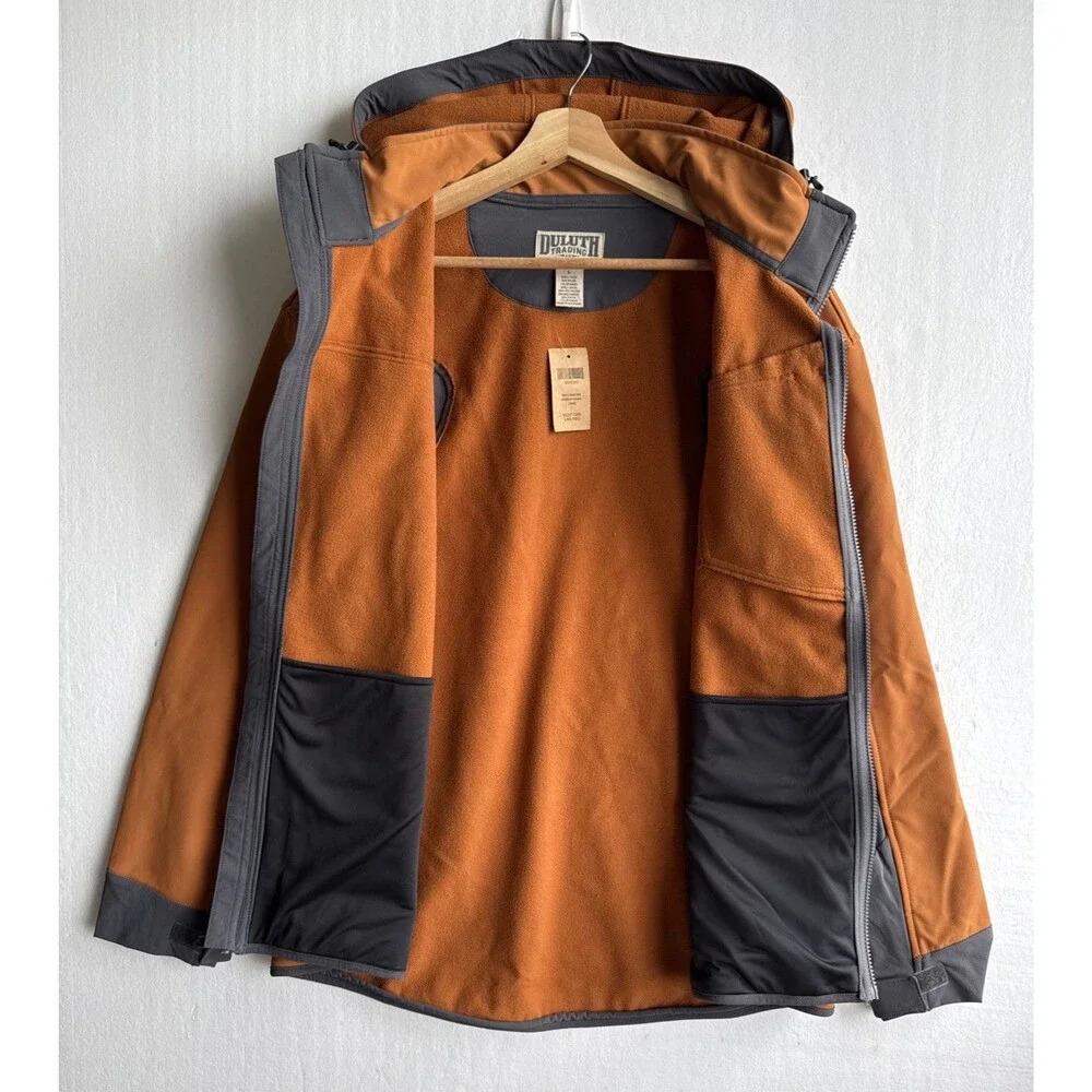 NWT Duluth Trading Co Black Hills Windfront Zip Off Hooded Jacket Men's Large